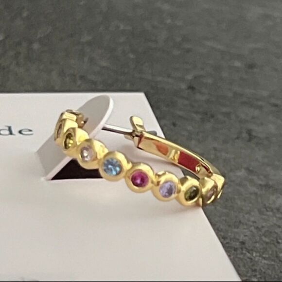 NWT Kate Spade colorful gold Huggies V1 - Picture 2 of 7